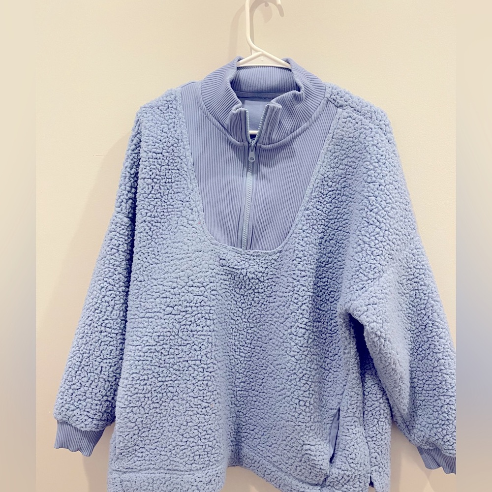 Aerie Quarter zip fluffy sweater